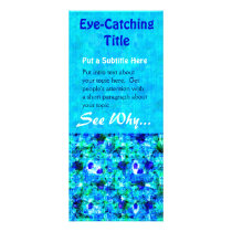 Blue Floral Pattern Business Advert Rack Cards