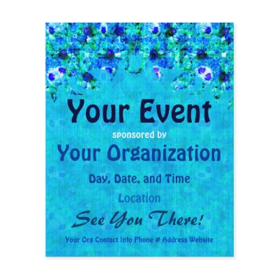 Blue Floral Pattern Event Flyer by wingedturtle