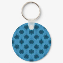 Blue floral pattern keychains by DonnaGraysonAbstract Blue floral pattern keychains
