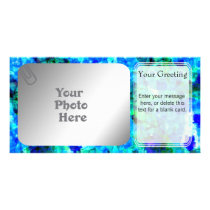 Blue Floral Pattern PhotoCard Template