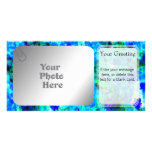 Blue Floral Pattern PhotoCard Template Photo Card
