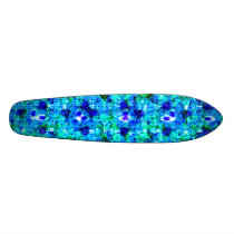Blue Floral Pattern Skateboards by wingedturtle Blue Floral Pattern Skateboards