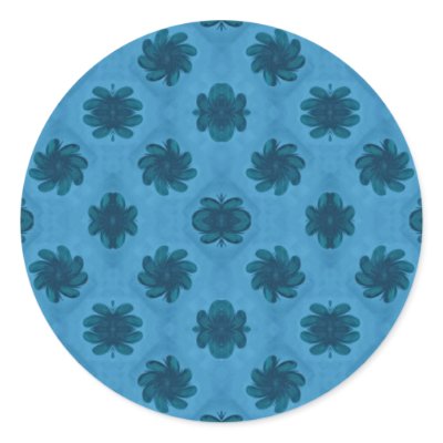 Blue floral pattern stickers by DonnaGraysonAbstract