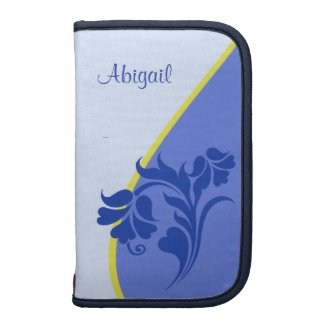 Blue Floral Personalized Folio