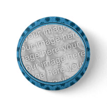 blue floral photo frame button