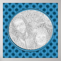 blue floral  photo frame posters