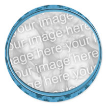 blue floral photo frame sticker