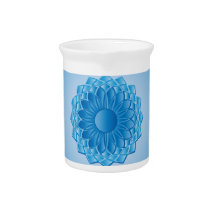 Blue Floral Pitcher