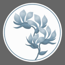 Blue Floral Pods stickers