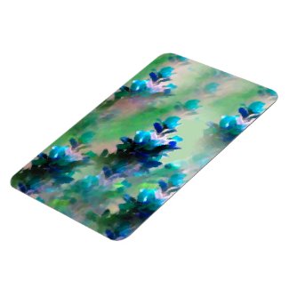 Blue Floral Premium Flexi Magnet