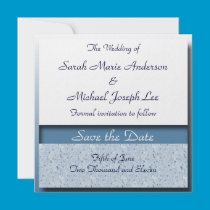 Blue Floral Save the Date Invitation invitations