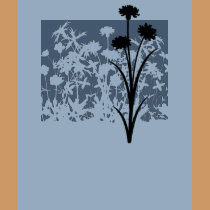 Blue Floral Silhouettes t-shirts by litabug Blue Floral Silhouettes t-shirts