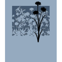 Blue Floral Silhouettes t-shirts by litabug Blue Floral Silhouettes t-shirts