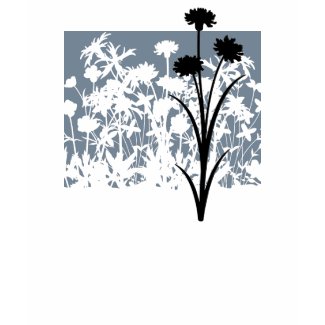 Blue Floral Silhouettes zazzle_shirt