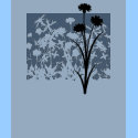 Blue Floral Silhouettes t-shirts