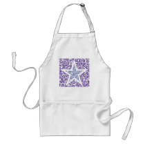 blue floral star aprons by VioDeSign blue floral star aprons