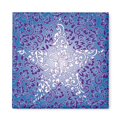 blue floral star magnet by VioDeSign