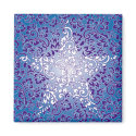 blue floral star magnets