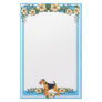 Blue Floral Stationery unlined Airedale