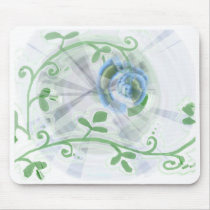 Blue floral swirl mousepads by Zenyaris Blue floral swirl mousepads