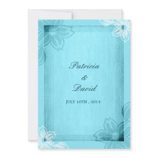 Blue Floral Watercolor Wedding Invitations invitation