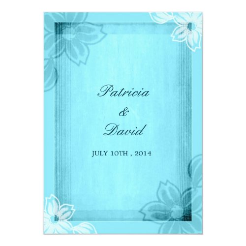 Blue Floral Watercolor Wedding Invitations