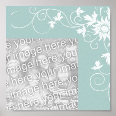 Blue Floral Wedding Autograph Poster by partypassion