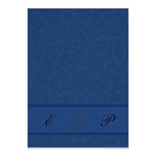 blue floral wedding invitation