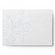 Blue Floral Wedding Invitation Envelope