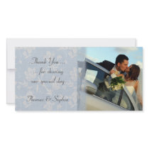 Blue Floral Wedding Photo Card photo cards by StarStock Blue Floral Wedding Photo Card photo cards