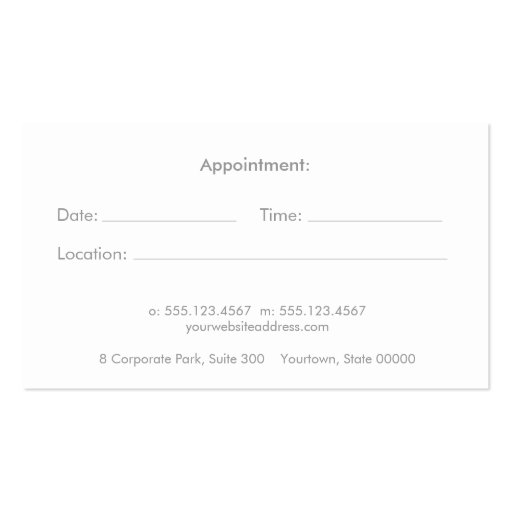 Blue Floral Wellness & Holistic Health Appointment Business Card (back side)