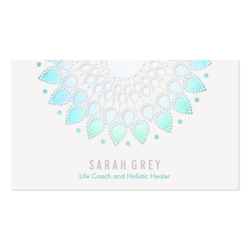 Blue Floral Wellness & Holistic Health Appointment Business Card (front side)