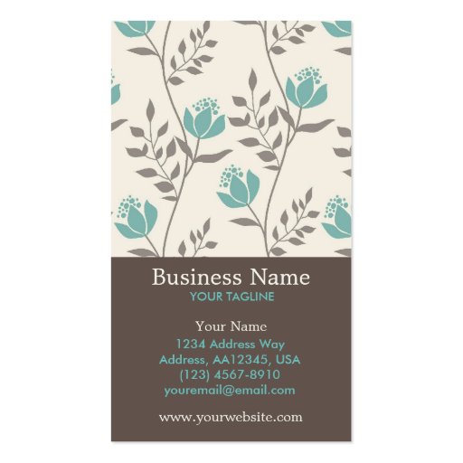 Blue Florals Appointment Business Card (front side)