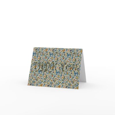 Blue Florentine Thank You Greeting Card by JuJuGarden
