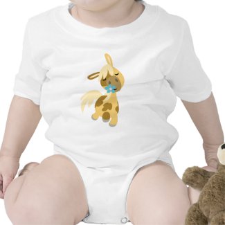 Blue Flower and Pony Baby onesie shirt