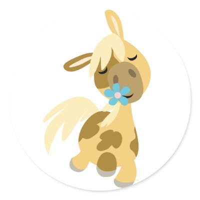 Blue Flower and  Pony sticker by Lioness_Graphics
