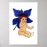 Blue Flower Baby Poster