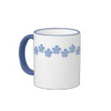 Blue Flower Border mugs by SunnyvaleDuo Blue Flower Border mugs