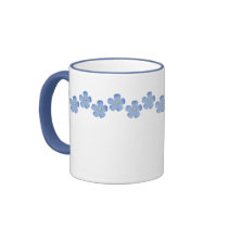 Blue Flower Border mugs by SunnyvaleDuo Blue Flower Border mugs