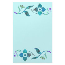 Blue Flower Border stationery by Perlyyyy Blue Flower Border stationery