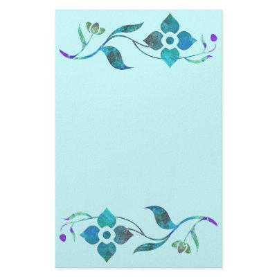 Blue Flower Border Stationery by Perlyyyy