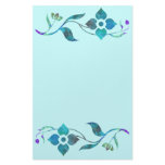 Blue Flower Border Stationery
