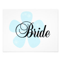 Blue Flower Bride Tshirts and Gifts Personalized Announcement