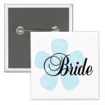 Blue Flower Bride Tshirts and Gifts Pin