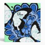 Blue Flower Butterfly Binder