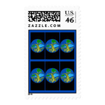 BLUE FLOWER COLLAGE postage by KABSANNIE BLUE FLOWER COLLAGE postage
