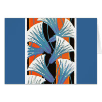 Blue Flower Deco Greeting Card