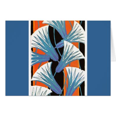 Blue Flower Deco Greeting Card by decoplus