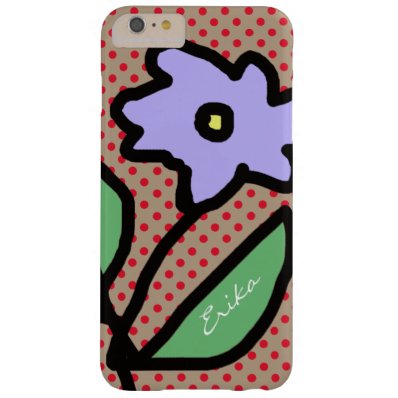 blue flower, dots & name barely there iPhone 6 plus case
