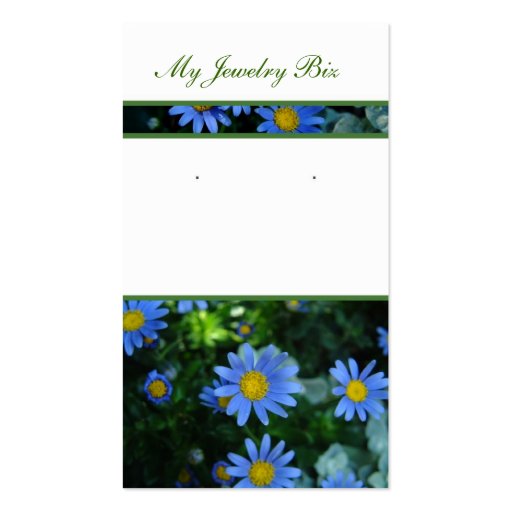 Blue Flower Earring Cards Business Card Template (front side)
